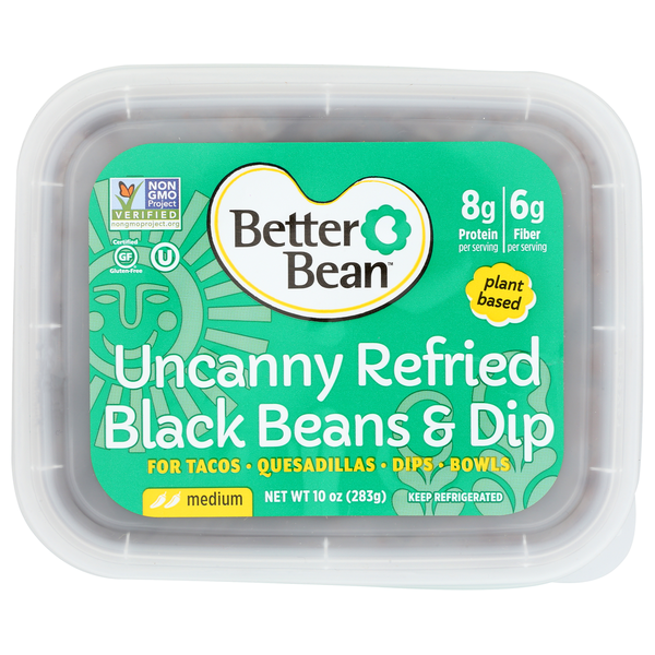 Prepared Meals Better Bean Uncanny Refried Black Beans & Dip 10Oz - Tub hero