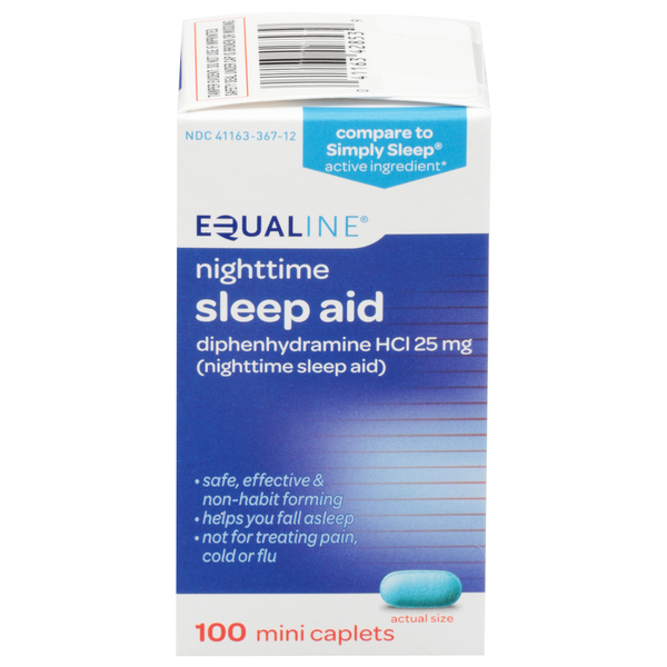 Muscles, Joints & Pain Relief Equaline Sleep Aid, Nighttime, 25 mg, Mini Caplets hero