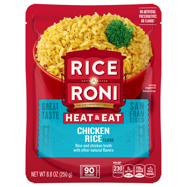 Grains, Rice & Dried Goods Rice-A-Roni Rice, Chicken Flavor, Heat & Eat hero