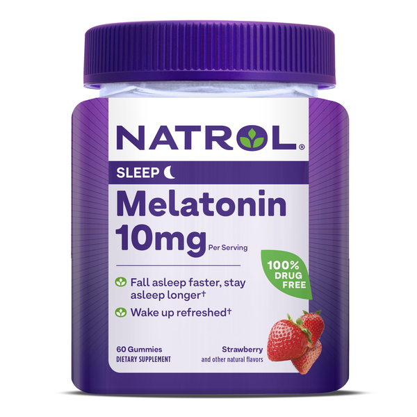 Natrol Melatonin 10mg Strawberry Flavored Gummies hero