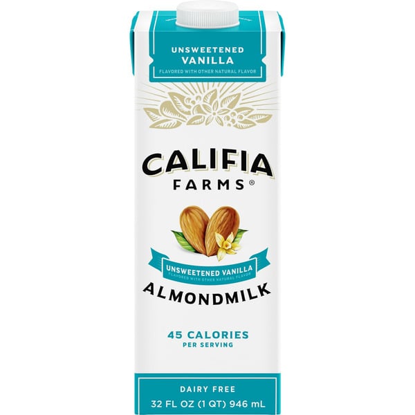 Milk Califia Farms Unsweetened Vanilla Almond Milk hero