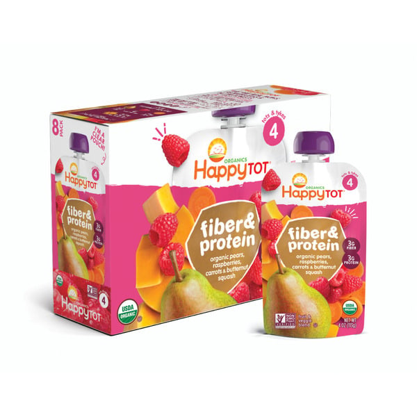 Baby Food & Formula Happy Tot Organics Stage 4 Organic Pears, Raspberries, Carrots & Butternut Squash Pouch hero