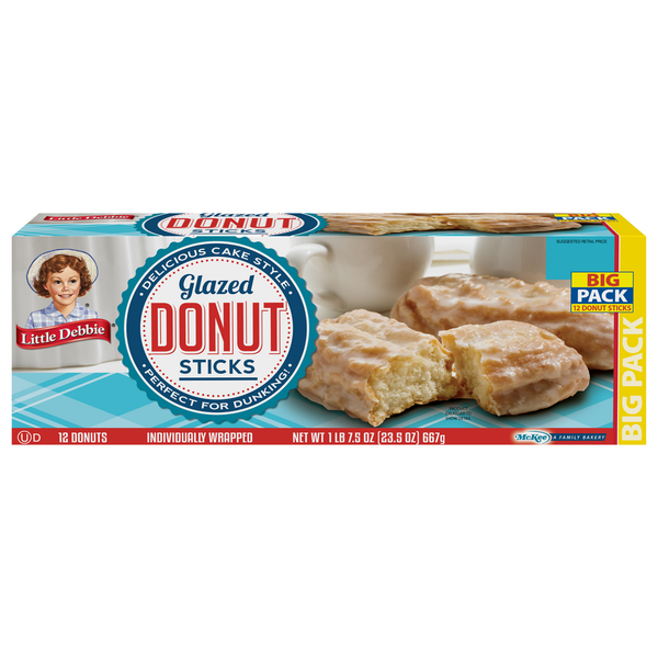 Cookies & Cakes Little Debbie Donuts, Glazed, Sticks hero