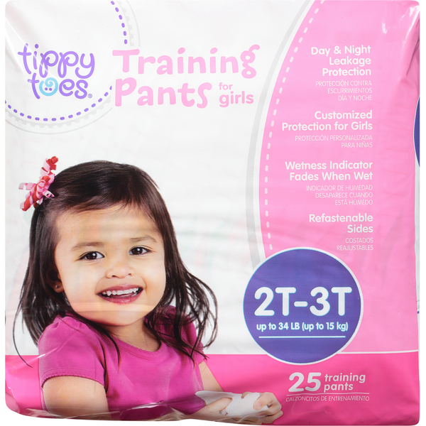 Diapers & Wipes Tippy Toes Training Pants, for Girls, 2T-3T (up to 34 lb) hero