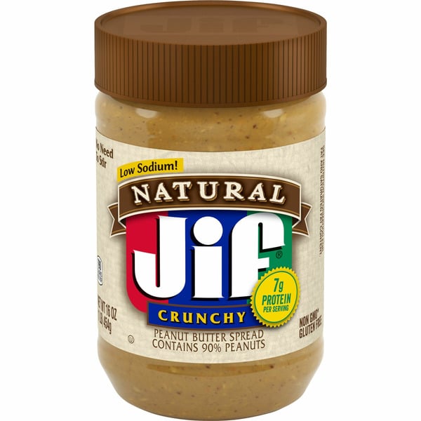 Spreads, Jam & Jelly Jif Natural Crunchy Peanut Butter hero