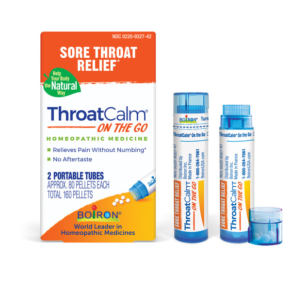 Cold, Flu & Allergy Boiron ThroatCalm 80 Pellets, Homeopathic Medicine For Sore Throat Relief hero