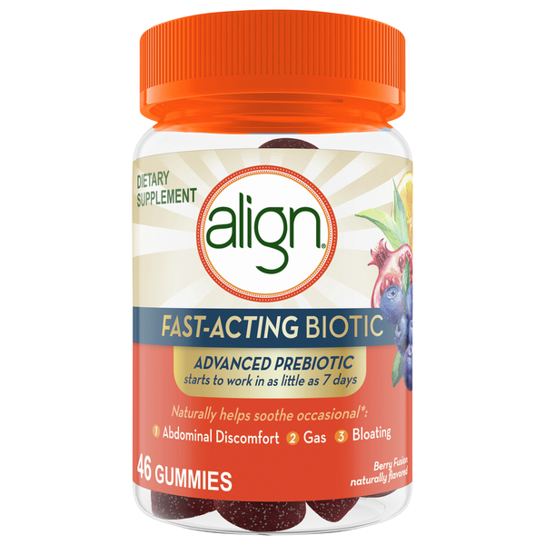 Vitamins & Supplements Align Advanced Prebiotic, Gummies, Berry Fusion Naturally Flavored hero