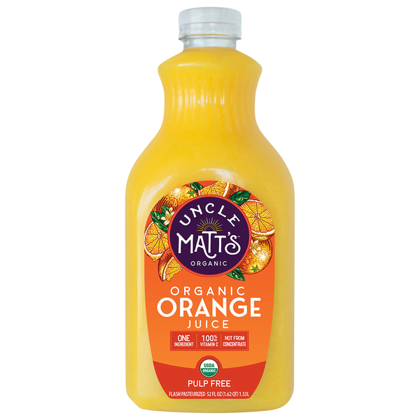 Fruit & Veggie Juice Uncle Matt's Organic Pulp Free, Orange Juice hero