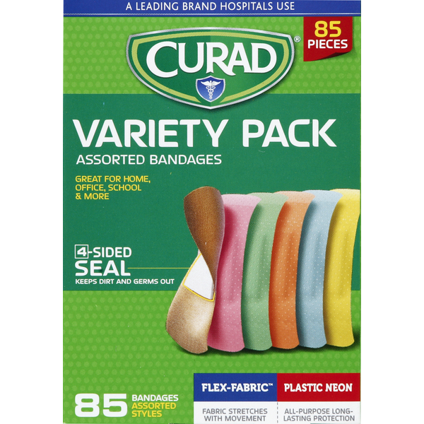 First Aid CURAD Bandages, Assorted, Variety Pack hero