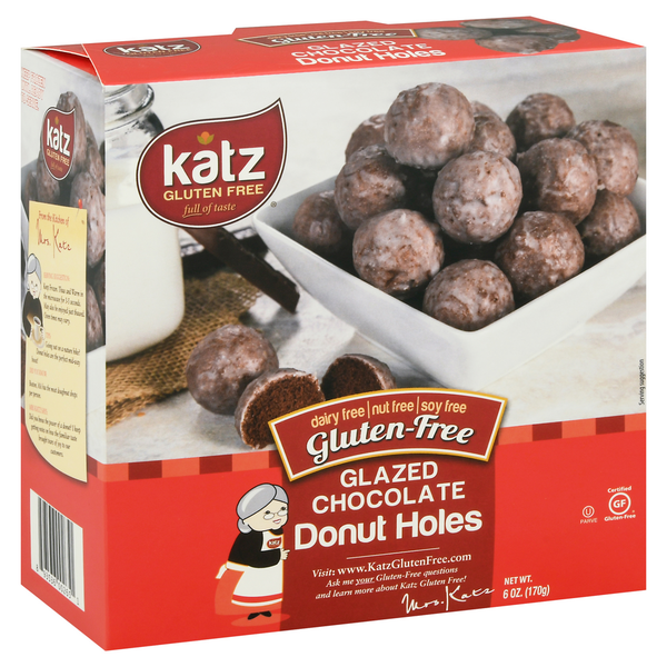 Frozen Dessert Katz Donut Holes, Gluten-Free, Glazed Chocolate hero