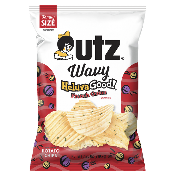 Chips & Pretzels Utz Wavy HeluvaGood!® French Onion Potato Chips hero