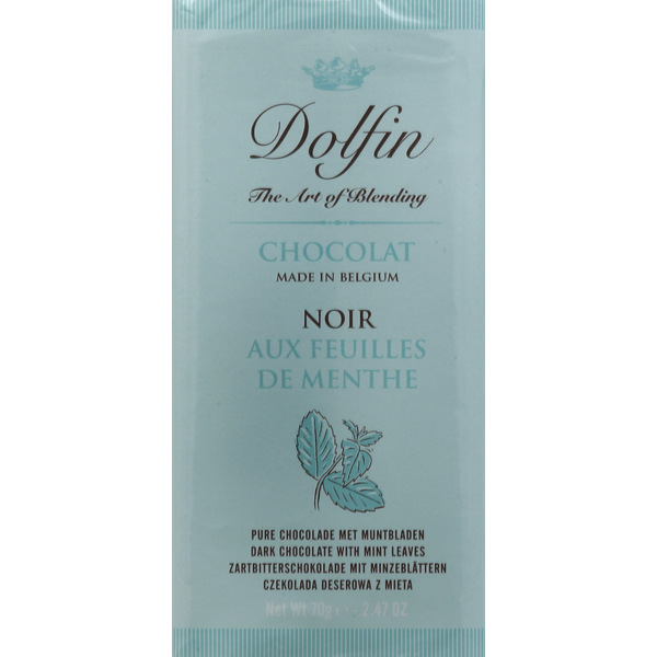 Candy & Chocolate Dolfin Dark Chocolate, with Mint Leaves hero