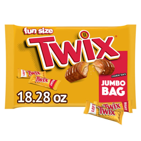 Candy & Chocolate TWIX Fun Size Caramel Cookie Halloween Chocolate Bars Bulk Candy Jumbo hero