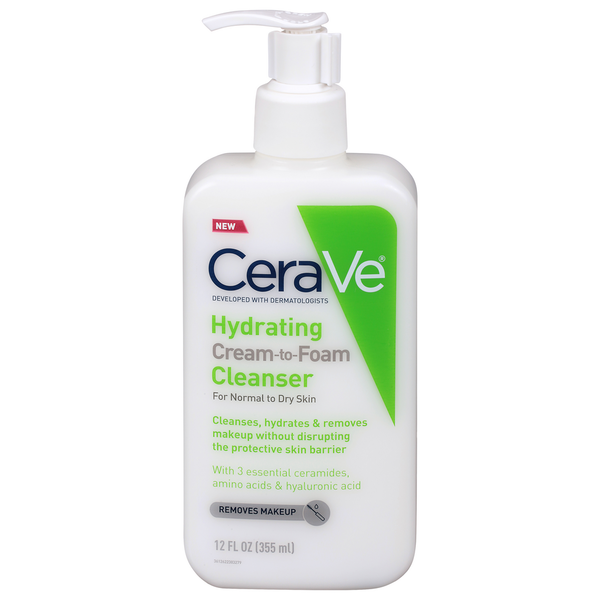 Facial Care CeraVe Cleanser, Cream-to-Foam, Hydrating hero