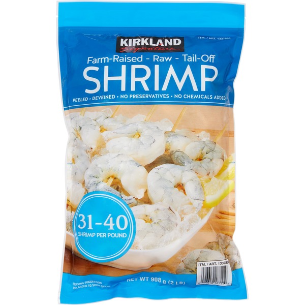 Costco Kirkland Signature 31 to 40 Count Raw Tail Off Shrimp SameDay