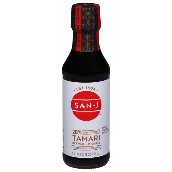 Condiments San-J Brewed Soy Sauce, Tamari, 28% Less Sodium hero