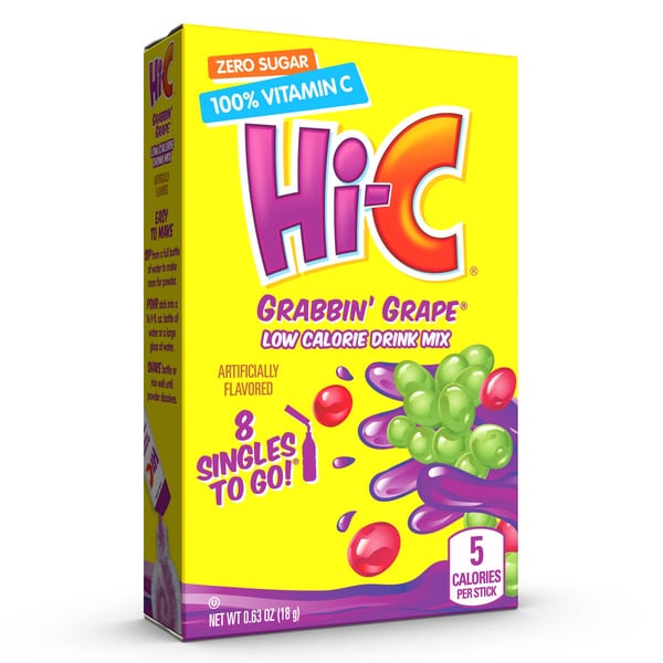 Juice & Nectars Hi-C Singles To Go, Grabbin' Grape hero