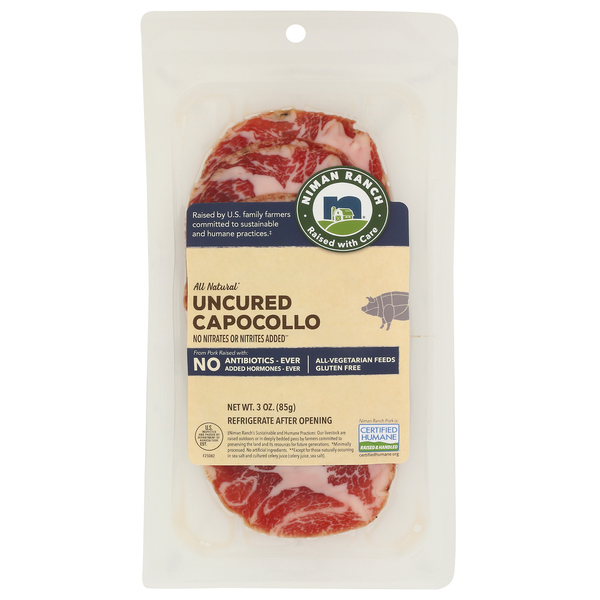 Packaged Meat Niman Ranch Uncured Capocollo Sliced Retail hero