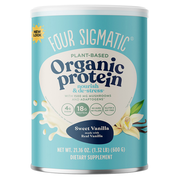 Protein & Meal Replacements Four Sigmatic Protein, Organic, Plant-Based, Sweet Vanilla hero