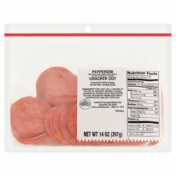 Smithfield Cracker Cut Pepperoni hero