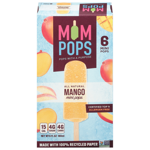 Frozen Dessert Mompops Pops, Mango, Mini hero