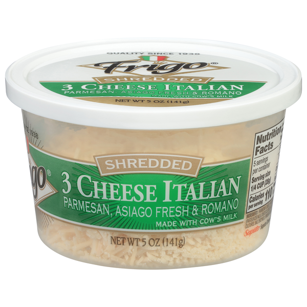 Packaged Cheese Frigo 3 Cheese Italian, Shredded hero