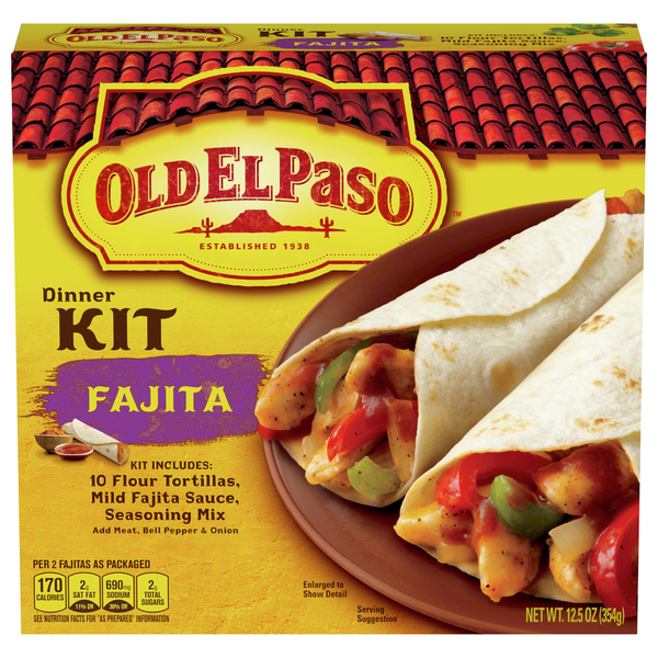 Latin Foods Old El Paso Dinner Kit, Fajita hero