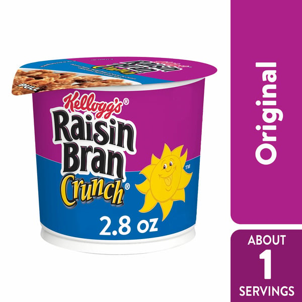 Cereal Raisin Bran Breakfast Cereal Cups, Family Breakfast, Fiber Cereal, Original hero