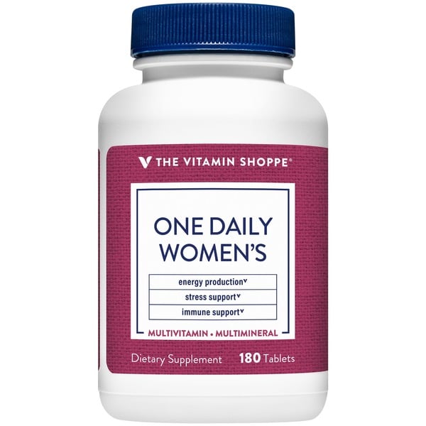 Women's Multivitamins The Vitamin Shoppe One Daily Women's Multivitamin & Multimineral with Vitamin D3 (180 Tablets) hero