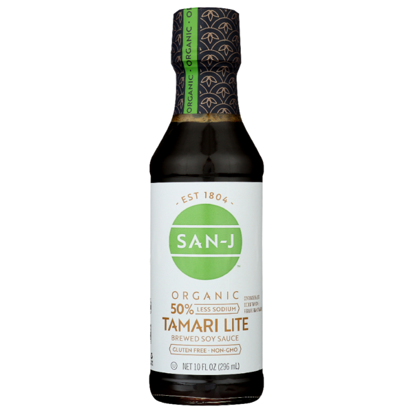 Asian Foods San-J Sauce Oragnic Tamari Lite 50% Less Sodium Soy hero