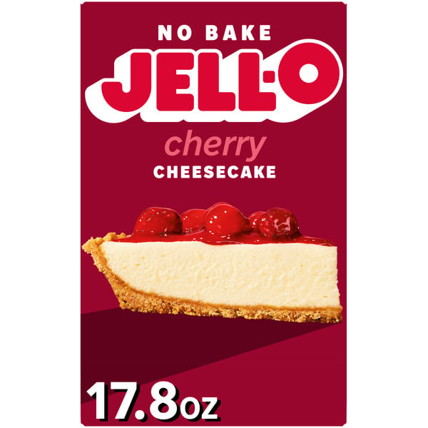 Doughs, Gelatins & Bake Mixes Jell-O Cherry Cheesecake Dessert Kit with Cherry Topping, Filling Mix & Crust Mix hero