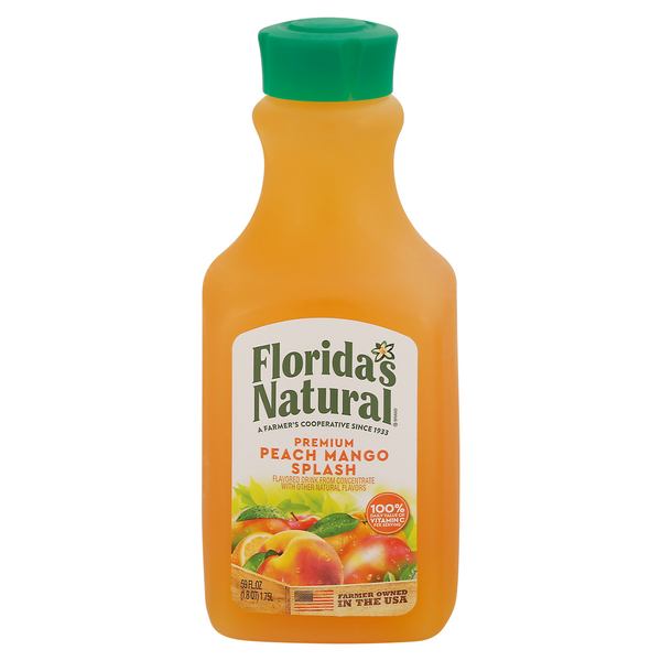 Florida's Natural Flavored Drink, Peach Mango Splash, Premium hero