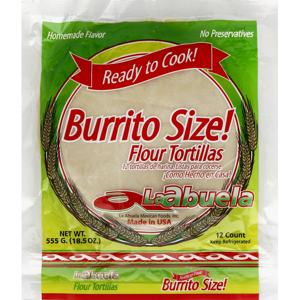 Tortillas & Flat Bread La Abuela Mexican Foods, Inc. Tortillas, Flour, Burrito Size! hero