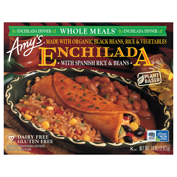 Frozen Meals Amy's Kitchen Enchilada with Spanish Rice & Beans Meal hero