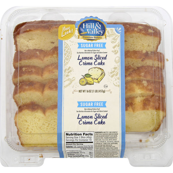 Bakery Cakes & Cupcakes Hill & Valley Creme Cake, Sugar Free, Lemon Sliced hero