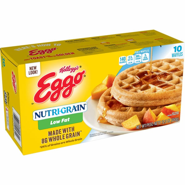 Frozen Breakfast Kellogg’s Eggo Frozen Waffles, Good Source of 9 Vitamins and Minerals, Low Fat hero