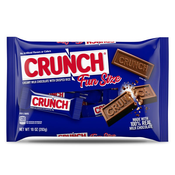 Crunch Milk Chocolate and Crisped Rice, Fun Size Individually Wrapped Candy Bars hero