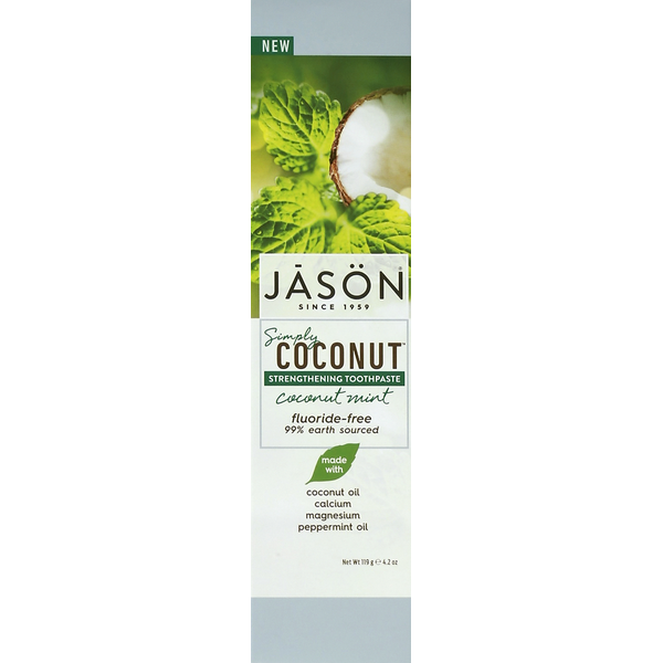 Beauty JĀSÖN Toothpaste, Strengthening, Coconut Mint hero