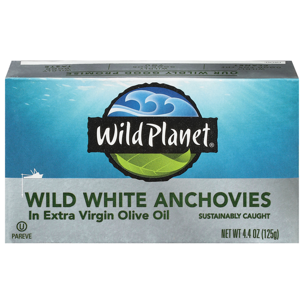 Kosher Foods Wild Planet Wild White Anchovies hero