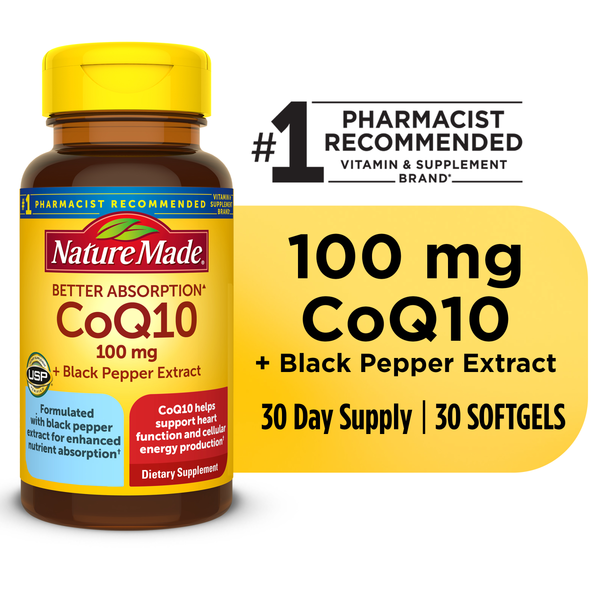 Lucky Supermarkets Nature Made CoQ10 100 mg with Black Pepper Extract ...