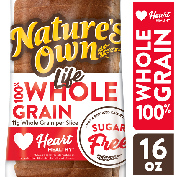 Packaged Bread Nature's Own 100% Whole Grain Bread, Sugar Free Sandwich Bread, 16 oz Loaf hero