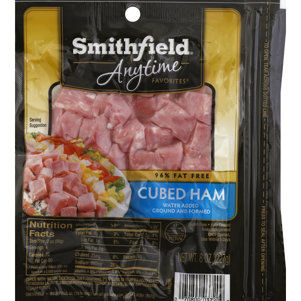 Packaged Meat Smithfield Anytime Favorites Cubed Ham hero