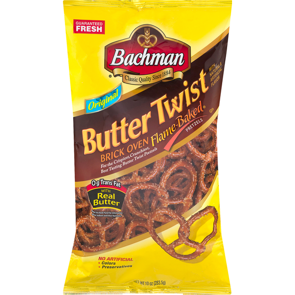 Chips & Pretzels Bachman Butter Twist Brick Oven Flame Baked Pretzels hero