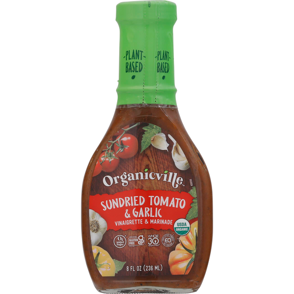 Salad Dressing & Toppings Organicville Vinaigrette & Marinade, Sundried Tomato & Garlic hero