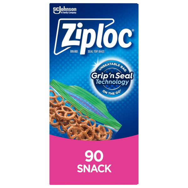 Food Storage Ziploc Snack Bags, with Grip 'n Seal Technology hero