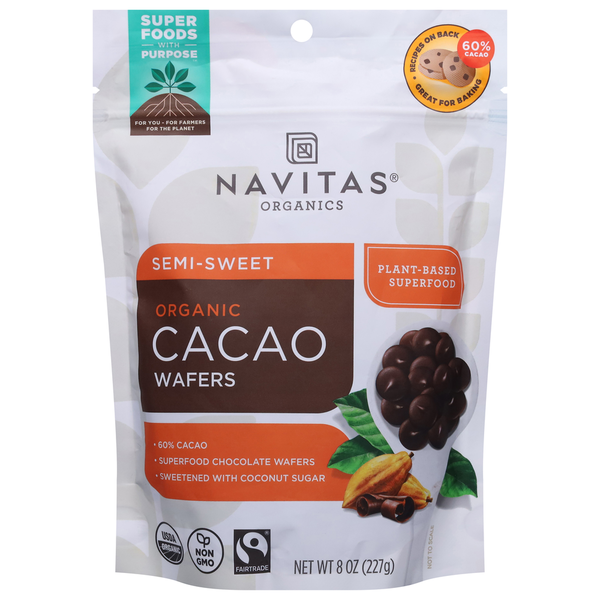 Baking Ingredients Navitas Organics Cacao Wafers, Organic, Semi-Sweet hero