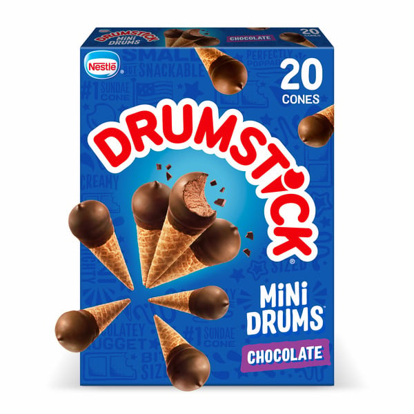 Ice Cream, Novelties & Ice Drumstick Mini Drums Chocolate Sundae Cones hero