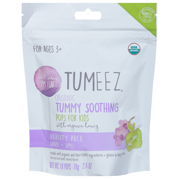 Baby Accessories Tumeez Pops, Organic, Tummy Soothing, Grape/Apple, for Kids, Variety Pack hero