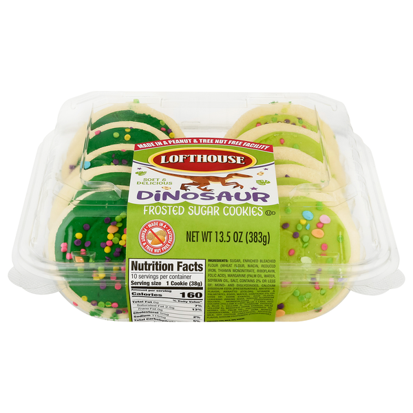 Cookies & Cakes Lofthouse Sugar Cookies, Frosted, Dinosaur hero