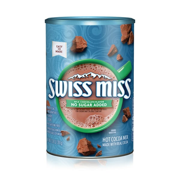 Cocoa & Drink Mixes Swiss Miss Milk Chocolate No Sugar Added hero